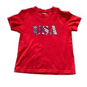 Kids girls size 7 USA red short sleeve graphic tee shirt